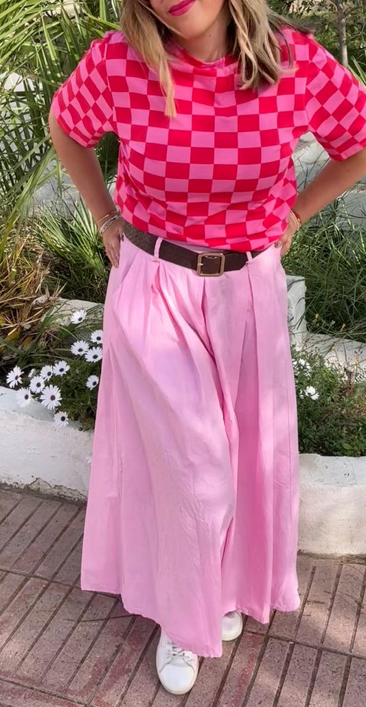 pantalon palazzo pink